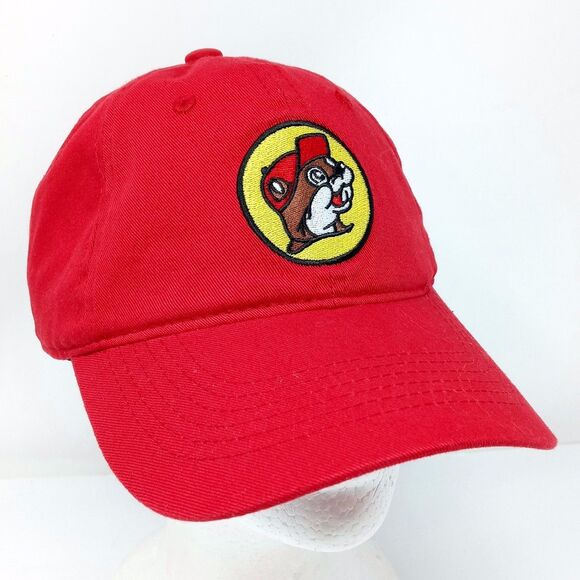 Buc-ee's Hat Cap Beaver Logo Texas Gas Station Red Adjustable Strapback - Picture 1 of 8